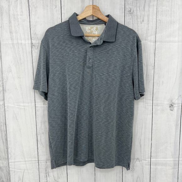 TASSO ELBA (XL) Island Heather Gray Knit Polo Shirt Short Sleeve - Picture 1 of 8
